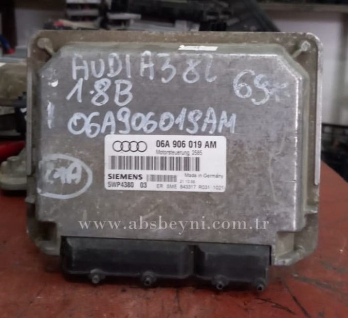 Audi A3 1.6 Motor Beyni Çıkma ECU (Siemens) 06A906019AM, 06A 906 019 AM, 5WP438003, 5WP4380 03, 5WP4380