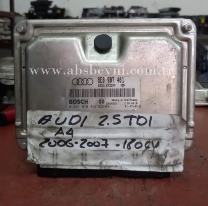 Audi A4 2.5 TDI Motor Beyni Çıkma ECU (Bosch) 8E0907401, 8E0 907 401, 0281010492, 0 281 010 492, EDC15VM+