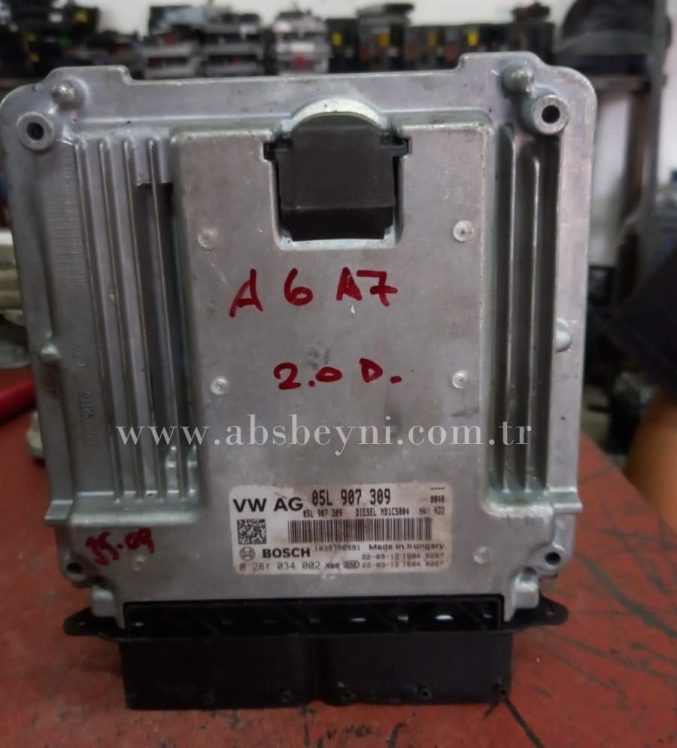 Audi A6 A7 2.0 TDI Motor Beyni Çıkma ECU (Bosch) 0281034002, 0 281 034 002, 05L907309, 05L 907 309, MD1CS004