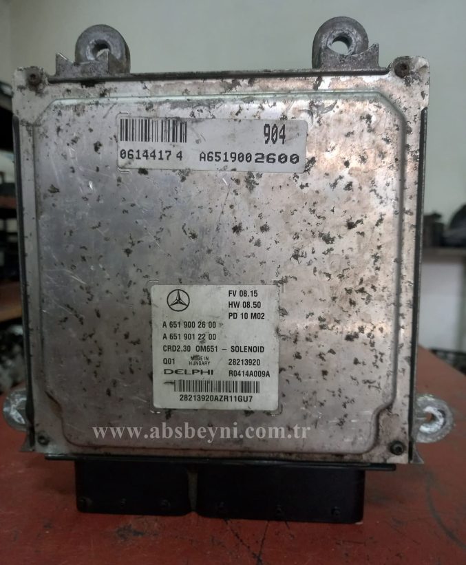 Mercedes Sprinter Motor Beyini Çıkma ECU (Delphi) A6519002600, A 651 900 26 00, A6519012200, A 651 901 22 00, 28213920, R0414A009A, CRD2.30, CRD230