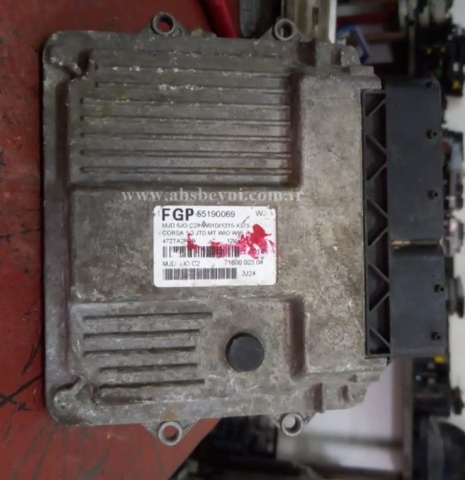 Opel Corsa 1.3 JTD Motor Beyni Çıkma ECU (Magneti Marelli) 55190069, FGP55190069, FGP 55190069, 71600.023.04, 7160002304, MJD 6JO.C2, MJD6JO.C2, MJD6JOC2