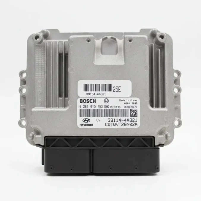 Orijinal Bosch 0281015493 ve OEM 39114-4A321 parça kodlu, Hyundai Porter ve Kia Bongo 2.5 CRDi araçlar için dizel motor beyni (motor kontrol ünitesi, ECU)