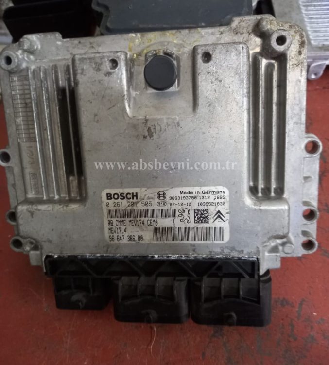 Peugeot 207 308 1.6 Motor Beyni Çıkma ECU (Bosch) 0261201505, 0 261 201 505, 0261 201 505, 9664738680, 96 647 386 80, 1039S21830, 9663193780, MEV17.4, ME