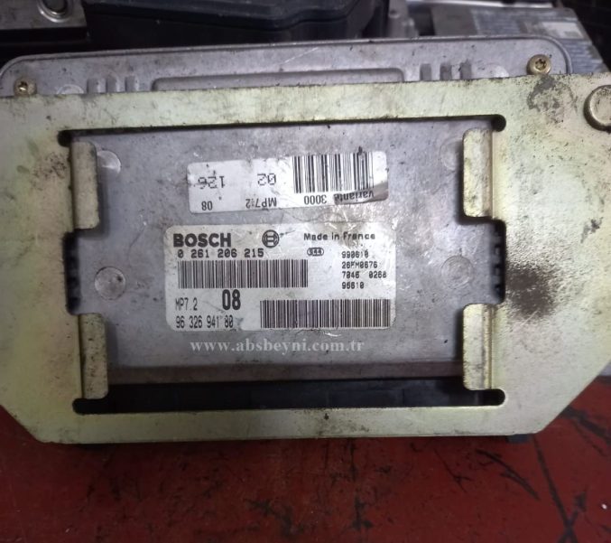 Peugeot 306 1.6 Motor Beyni Çıkma ECU (Bosch) 0261206215, 0 261 206 215, 9633234180, 96 332 341 80, MP7.2, MP72, 26FM0676