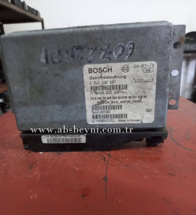 Peugeot 607 2.2 Otomatik Şanzıman Beyni 0 260 002 887, 9652182080, 9643926680, ZF6058001132, 0260002887, 96 521 820 80, 96 439 266 80, GS10.61.2