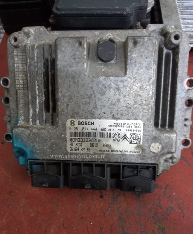 Peugeot Bipper Citroen Nemo 1.4 HDI Motor Beyni Çıkma ECU (Bosch) 0281014444, 0 281 014 444, 9666432480, 96 664 324 80, EDC16C34, 9661586000