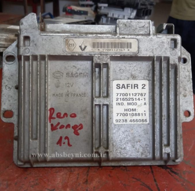 Renault Kangoo 1.2 Motor Beyni Çıkma ECU (SAFIR 2) 7700112767, 7700108811, HOM7700108811, HOM 7700108811, 21652514-1, 216525141, 21652514