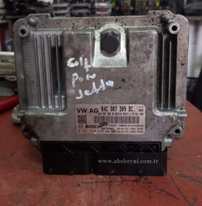 Volkswagen Golf Polo Jetta 1.0 TSI Motor Beyni Çıkma ECU Bosch 0261S18349, 0 261 S18 349, 0261 S18 349, 04C907309BC, 04C 907 309 BC, MED17.1.27, MED17127