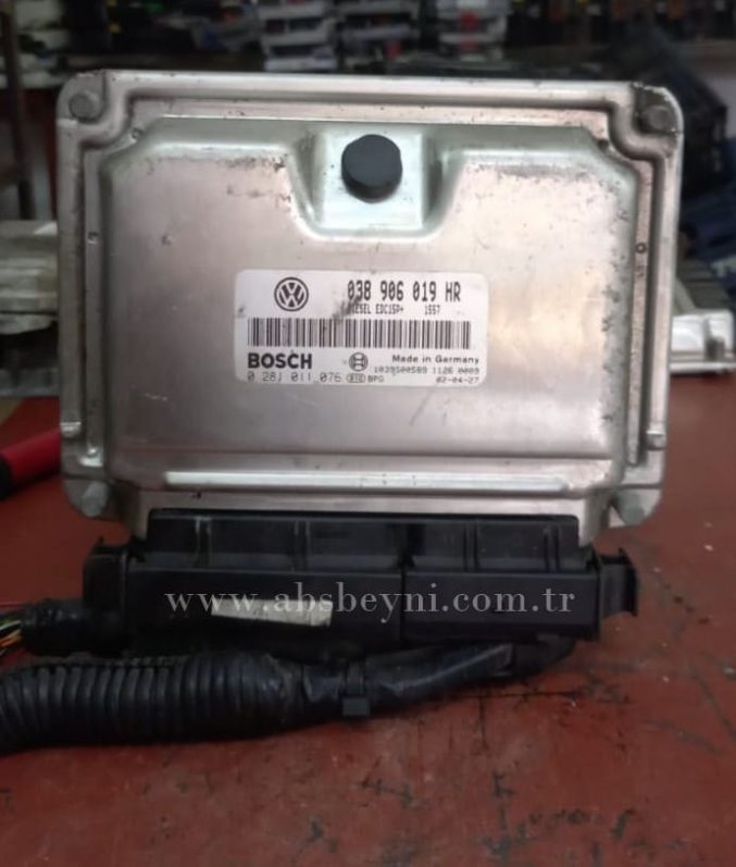 Volkswagen Polo 1.9 TDI (Dizel) Motor Beyni Çıkma Ecu (Bosch) 0281011076, 0 281 011 076, 038906019HR, 038 906 019 HR, 1039S00589, EDC15P+