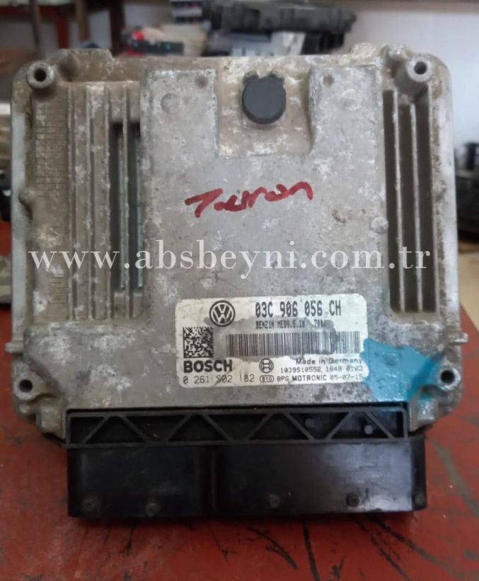 Volkswagen Touran 1.6 Motor Beyni Çıkma ECU (Bosch) 0261S02182, 0 261 S02 182, 0261 S02 182, 03C906056CH, 03C 906 056 CH, BENZIN MED9.5.10, MED9.5.10, MED9510